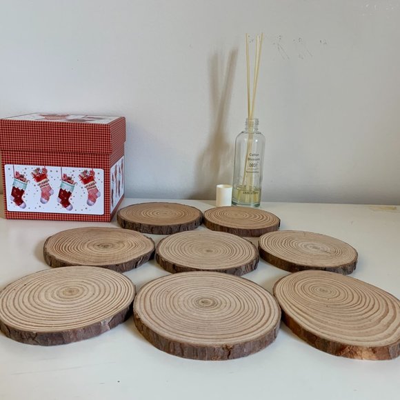Set of 8 Unique Real Wood Coasters - Picture 3 of 4